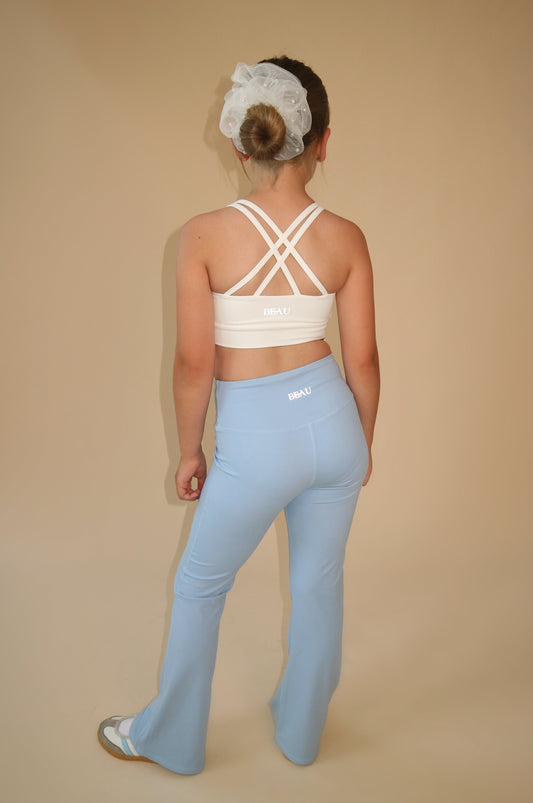 BEAU Youth Flared Leggings - Baby Blue