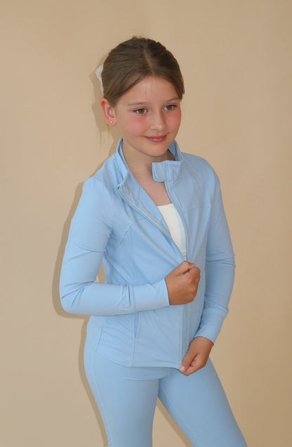 BEAU Youth Zip Jacket - Baby Blue