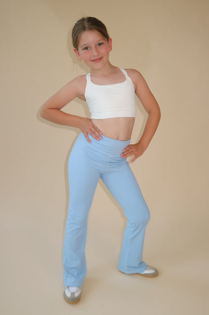 BEAU Youth Flared Leggings - Baby Blue