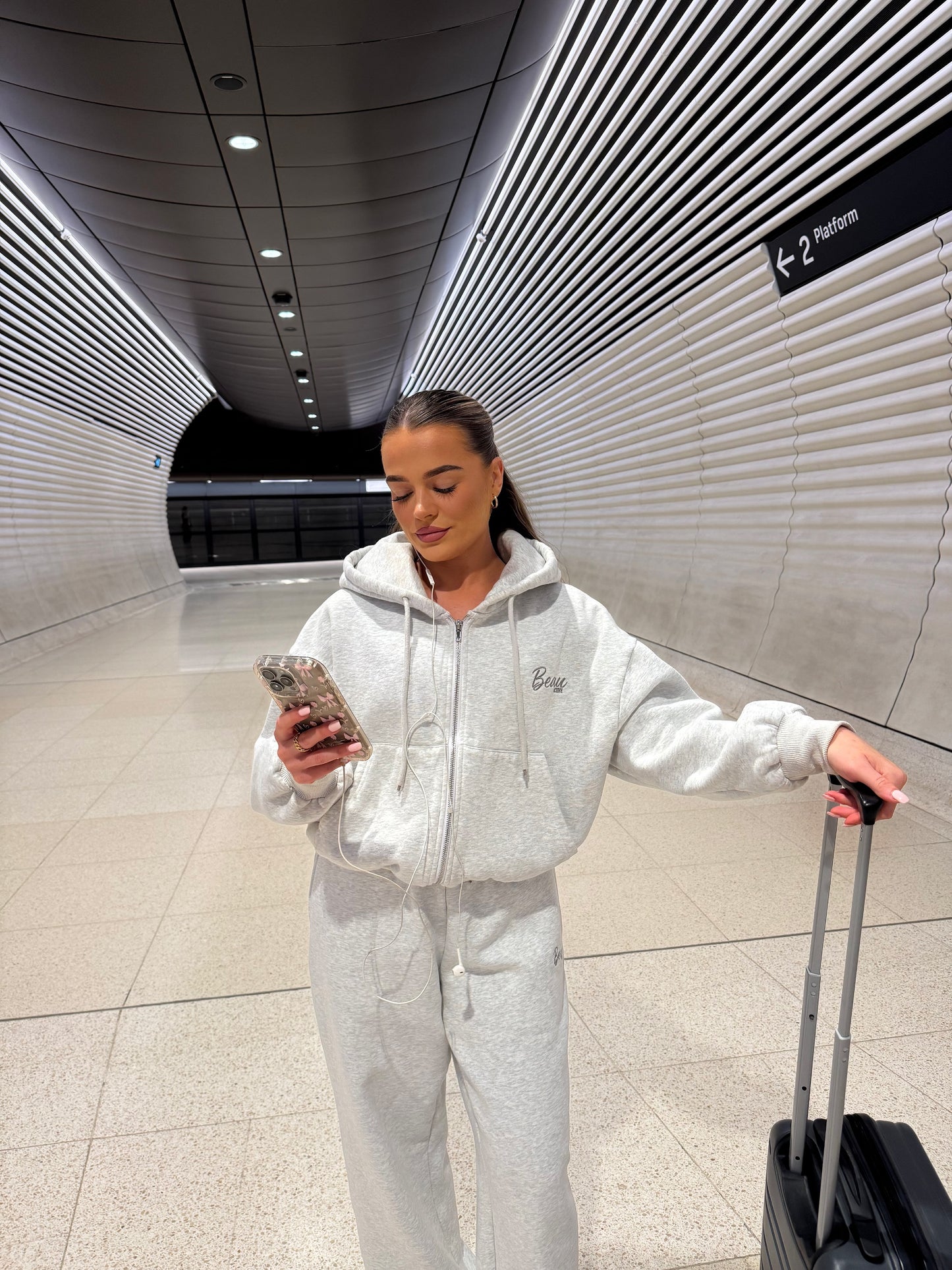 Lounge Full Zip Hoodie: Grey