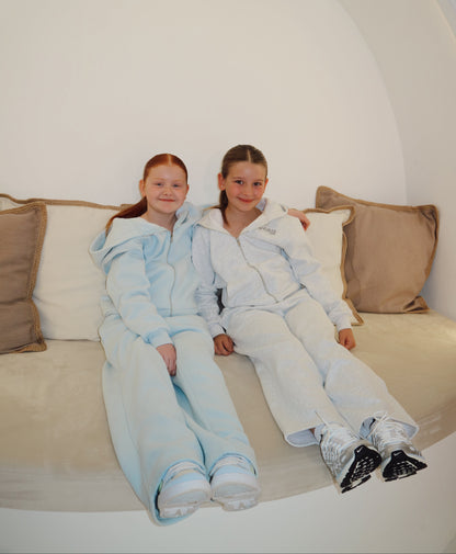 Beau Youth Lounge Full Zip Hoodie: Baby Blue