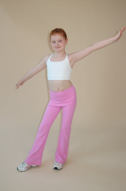 BEAU Youth Flared Leggings - Pink