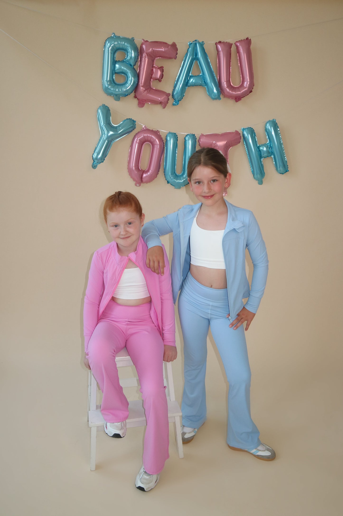 BEAU Youth Flared Leggings - Baby Blue