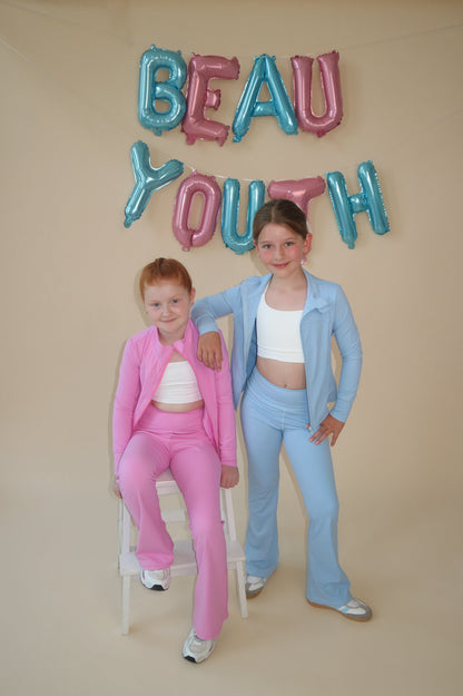 BEAU Youth Flared Leggings - Baby Blue