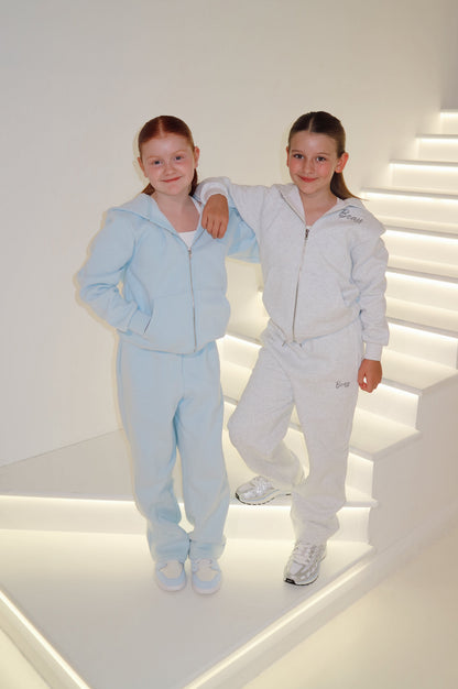 Beau Youth Lounge Full Zip Hoodie: Baby Blue