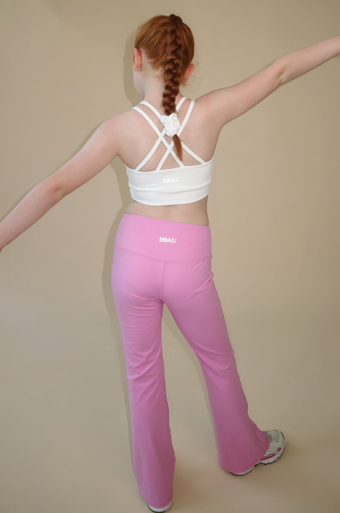 BEAU Youth Flared Leggings - Pink
