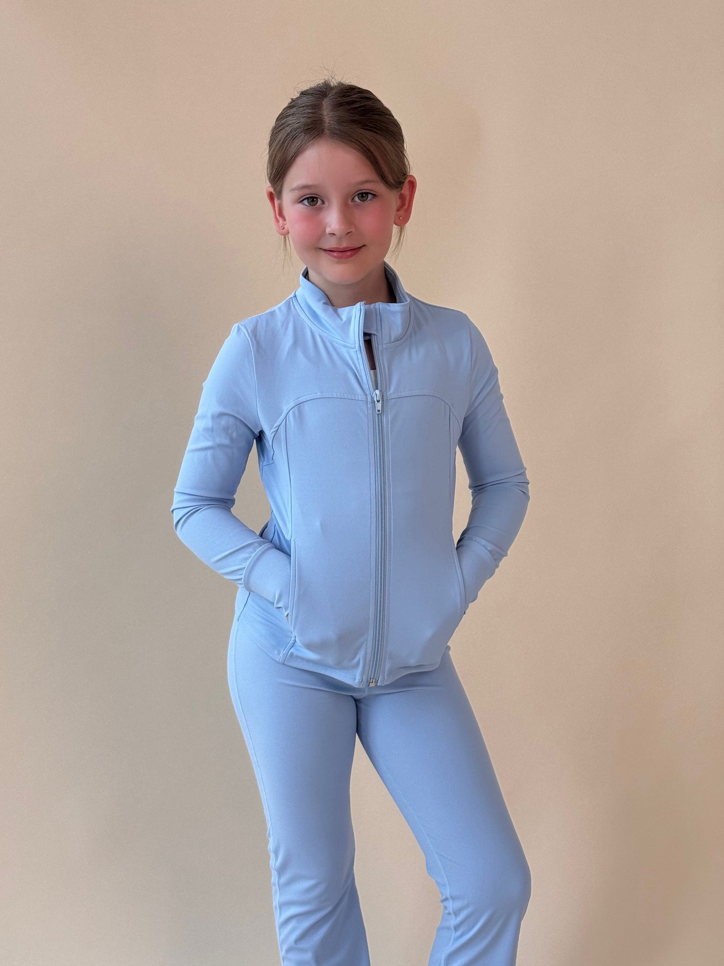 BEAU Youth Zip Jacket - Baby Blue