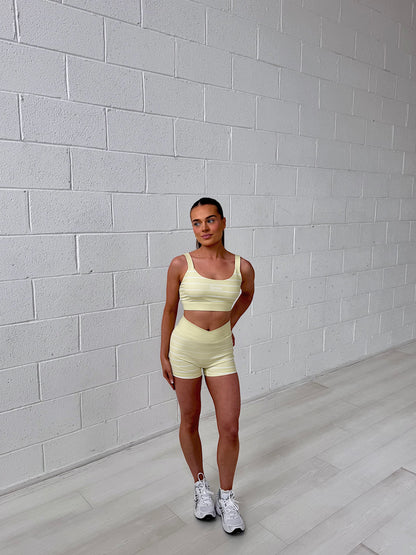 The Soft Serve Collection Sports Bra: Lemon Sorbet