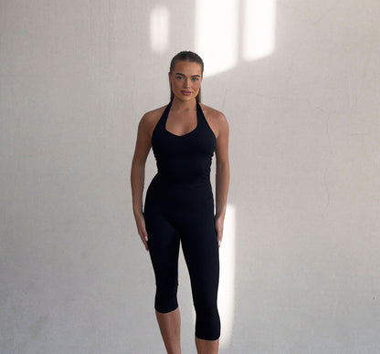 The Silhouette Collection Halter Tank: Black